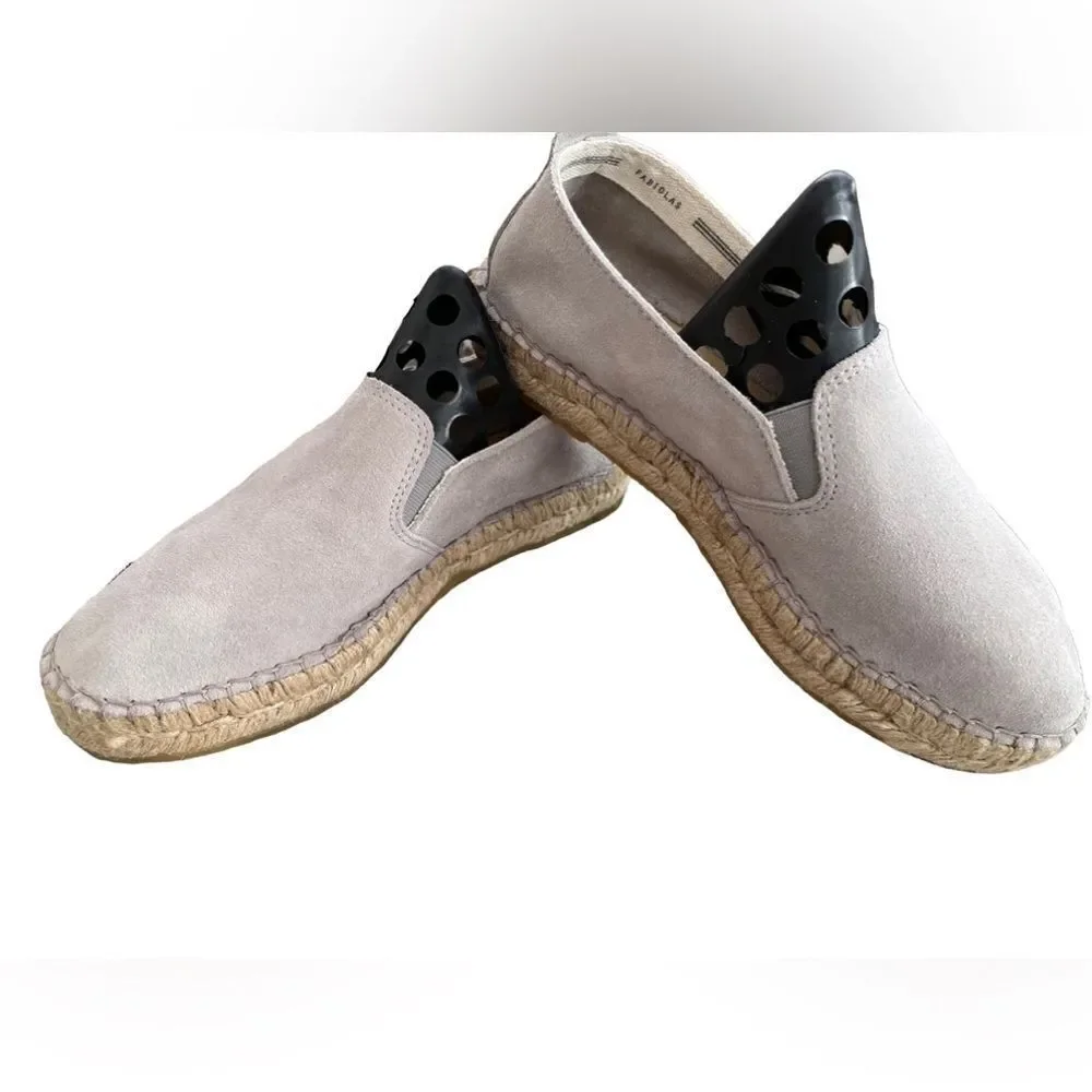 Fabiolas grey/taupe espadrille slip on loafer flat sz 38